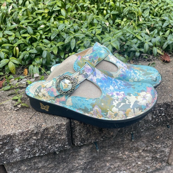 Algeria PG Lite Classic Clog Platform Mule Slip On Size 38 Floral Leather - Picture 1 of 10